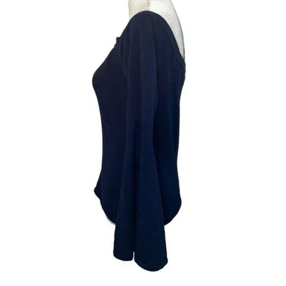 Milly Selena Off the Shoulder Navy Sweater, Sz. Med, EUC - Picture 4 of 8